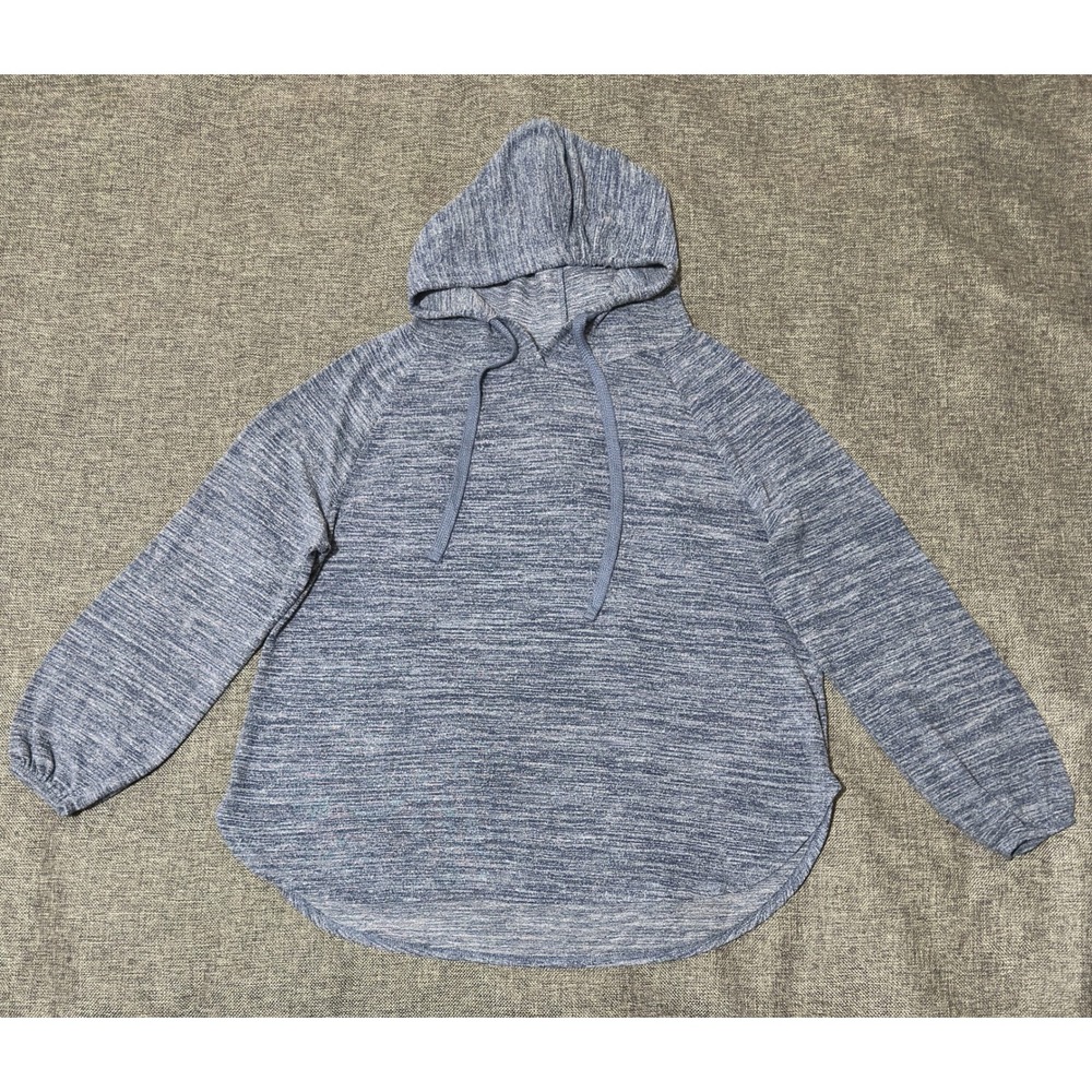 Terra & Sky Womens 0X Blue Hoodie Space Dye Pullover Raglan Sleeve